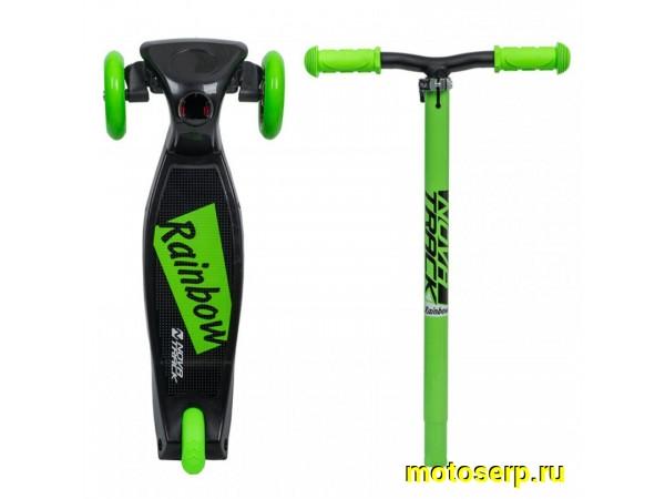 Купить  Самокат 3х колесный D 120 мм Novatrack RainBow Start узкие колеса (колеса PU пер.120*24 задн.80*24мм) (шт) (Грат Вест купить с доставкой по Москве и России, цена, технические характеристики, комплектация фото  - motoserp.ru