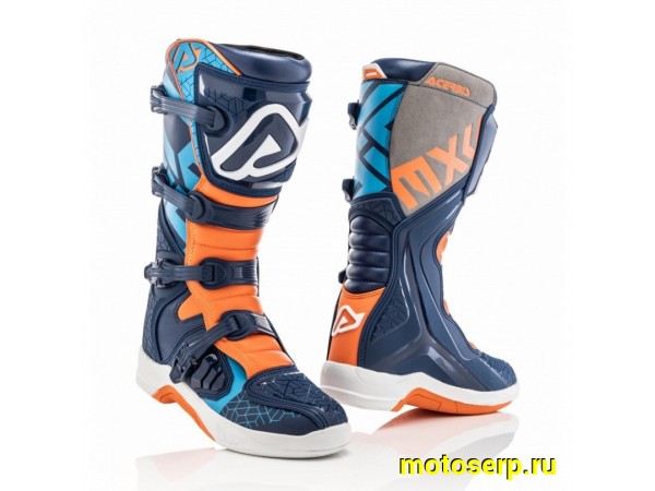 Купить  ====Мотоботы кросс. ACERBIS X-TEAM Blue/Orange (защ. голени), р-р 43" (NQ) (пар) (0 купить с доставкой по Москве и России, цена, технические характеристики, комплектация фото  - motoserp.ru