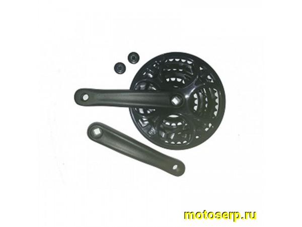 Купить  Шатуны 3 зв.на квадрате. Алюм. 42/34/24 зуб D-EDх3 черный с пластиковой защитой Вело (пар) (Золотник 3012602-35 купить с доставкой по Москве и России, цена, технические характеристики, комплектация фото  - motoserp.ru