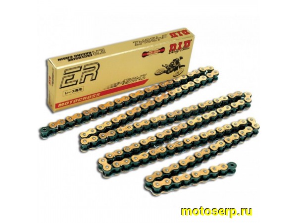 Купить  Цепь приводная (428х124) DID 428NZ G&R ER золотая 428NZGB124 JP(шт) купить с доставкой по Москве и России, цена, технические характеристики, комплектация фото  - motoserp.ru
