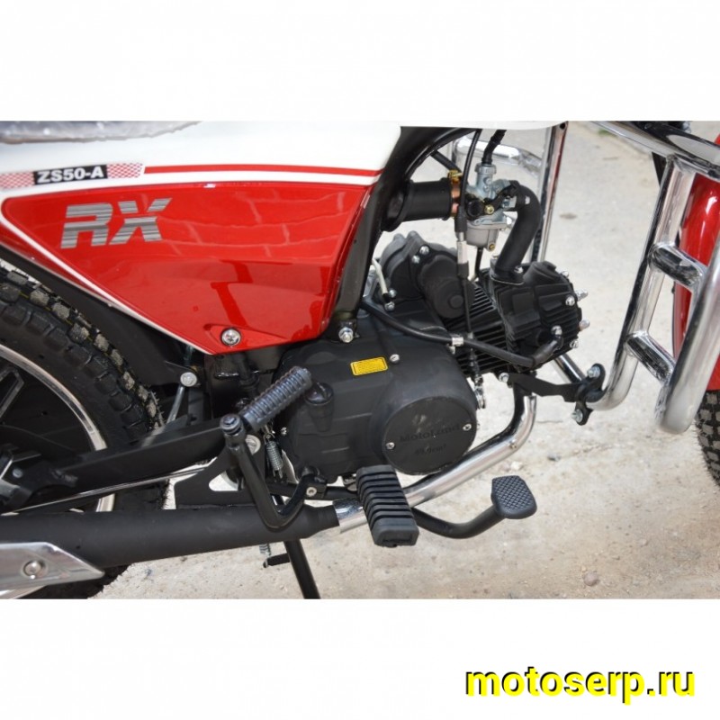 Купить  Мопед Motoland Альфа RX 11 красный (А) Альфа эр икс 50/110) 4Т; 50/110cc; колеса 17"; 4пер, эл. старт;  хром. тахом (шт) (ML 15329 купить с доставкой по Москве и России, цена, технические характеристики, комплектация фото  - motoserp.ru