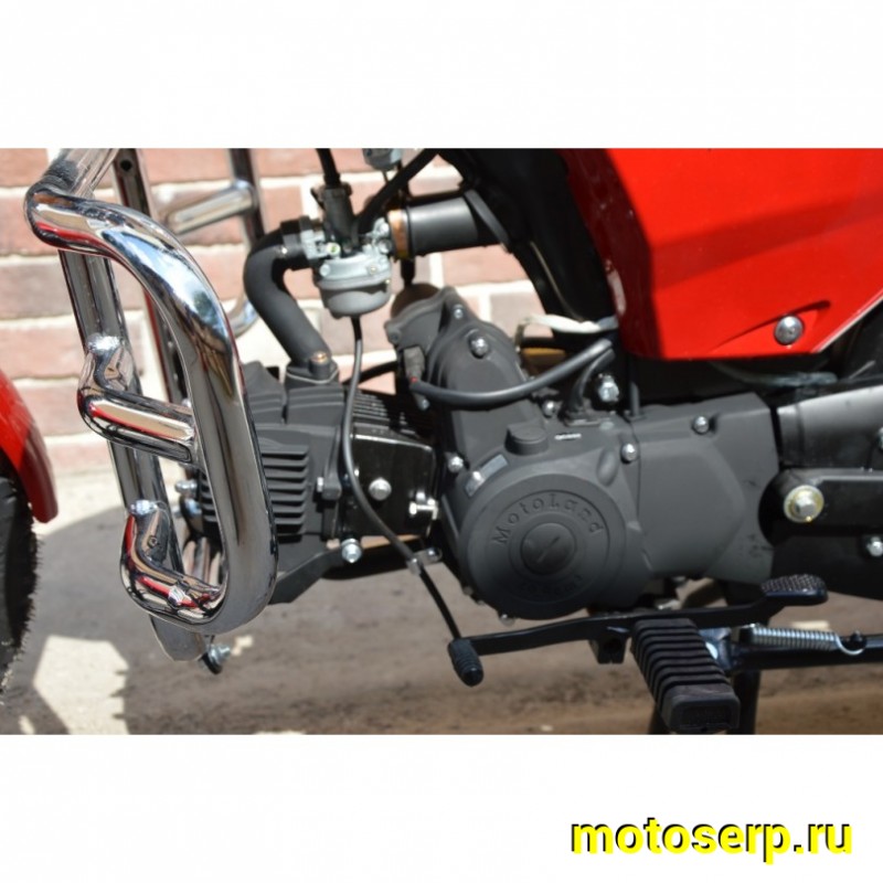 Купить  Мопед Motoland Альфа RX 11 красный (А) Альфа эр икс 50/110) 4Т; 50/110cc; колеса 17"; 4пер, эл. старт;  хром. тахом (шт) (ML 15329 купить с доставкой по Москве и России, цена, технические характеристики, комплектация фото  - motoserp.ru