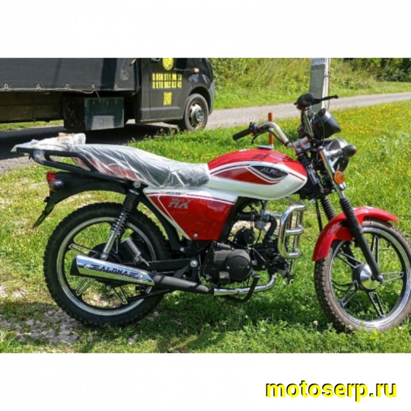 Купить  Мопед Motoland Альфа RX 11 красный (А) Альфа эр икс 50/110) 4Т; 50/110cc; колеса 17"; 4пер, эл. старт;  хром. тахом (шт) (ML 15329 купить с доставкой по Москве и России, цена, технические характеристики, комплектация фото  - motoserp.ru