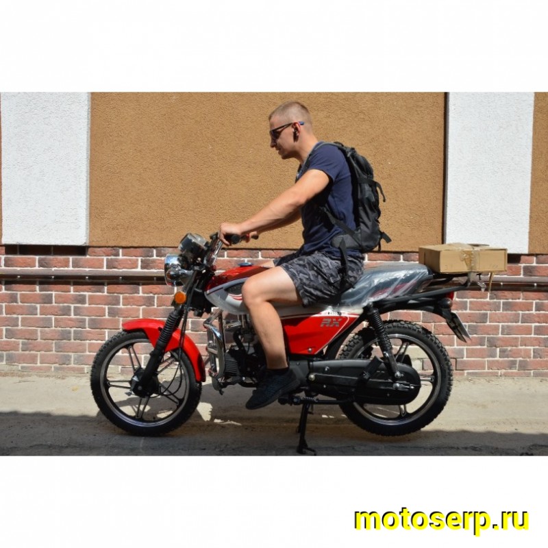 Купить  Мопед Motoland Альфа RX 11 красный (А) Альфа эр икс 50/110) 4Т; 50/110cc; колеса 17"; 4пер, эл. старт;  хром. тахом (шт) (ML 15329 купить с доставкой по Москве и России, цена, технические характеристики, комплектация фото  - motoserp.ru