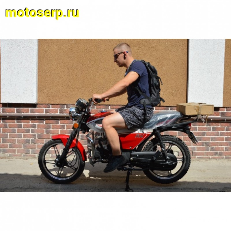 Купить  Мопед Motoland Альфа RX 11 красный (А) Альфа эр икс 50/110) 4Т; 50/110cc; колеса 17"; 4пер, эл. старт;  хром. тахом (шт) (ML 15329 купить с доставкой по Москве и России, цена, технические характеристики, комплектация фото  - motoserp.ru