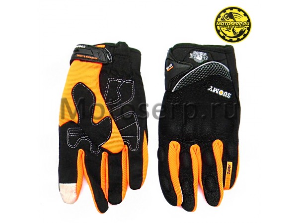 Купить  Перчатки  SUOMY Black/Orange р-р XL (пар) (0 купить с доставкой по Москве и России, цена, технические характеристики, комплектация фото  - motoserp.ru