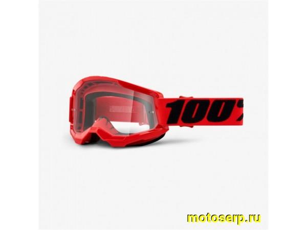 Купить  ====Очки мото Кросс 100% Strata 2 Goggle Red / Clear Lens (50421-101-03) (шт)  (0 купить с доставкой по Москве и России, цена, технические характеристики, комплектация фото  - motoserp.ru