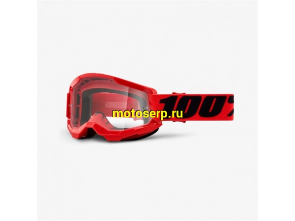 Купить  ====Очки мото Кросс 100% Strata 2 Goggle Red / Clear Lens (50421-101-03) (шт)  (0 купить с доставкой по Москве и России, цена, технические характеристики, комплектация фото  - motoserp.ru