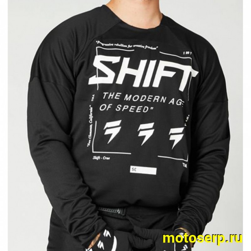 Купить  Джерси (футболка для мотокросса) Shift White Label Bliss Jersey р-р. M (Black/White, 2021) (26219-018-M) (шт) (0 купить с доставкой по Москве и России, цена, технические характеристики, комплектация фото  - motoserp.ru