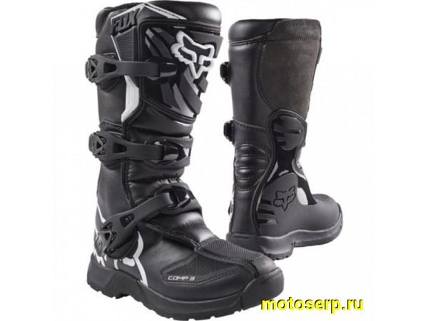 Купить  ====Мотоботы кросс. Fox Comp 3 Youth Boot (Black, Y5, 2021 (18238-001-5) подростковые  (Ч/З) (пара) (0 купить с доставкой по Москве и России, цена, технические характеристики, комплектация фото  - motoserp.ru