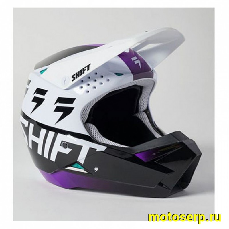 Купить  Шлем Кросс (Детский) Shift White Label UV Youth Helmet White/Ultraviolet, YM (26379-476-YM)  (шт) (Fox УТ-00011113 купить с доставкой по Москве и России, цена, технические характеристики, комплектация фото  - motoserp.ru