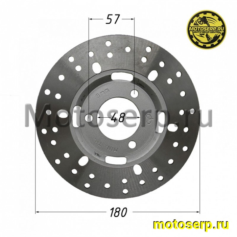 Купить  Диск тормозной задний (180x48) (отв:3x57) ATV150-250Utt (шт) (Vento 021762 купить с доставкой по Москве и России, цена, технические характеристики, комплектация фото  - motoserp.ru