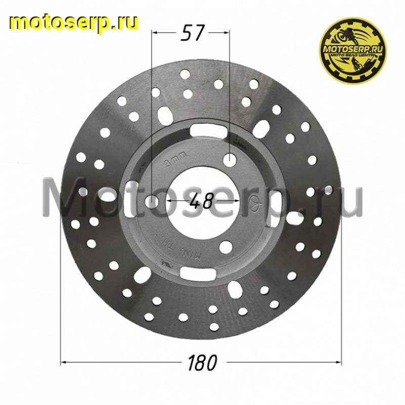 Купить  Диск тормозной задний (180x48) (отв:3x57) ATV150-250Utt (шт) (Vento 021762 купить с доставкой по Москве и России, цена, технические характеристики, комплектация фото  - motoserp.ru