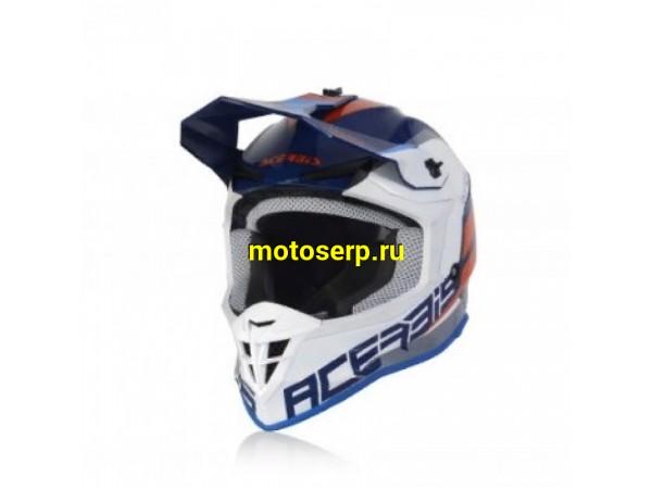 Купить  Шлем Кросс ACERBIS LINEAR WHITE/BLUE (M)  (шт)  (Progasi 0024473.232.066 купить с доставкой по Москве и России, цена, технические характеристики, комплектация фото  - motoserp.ru