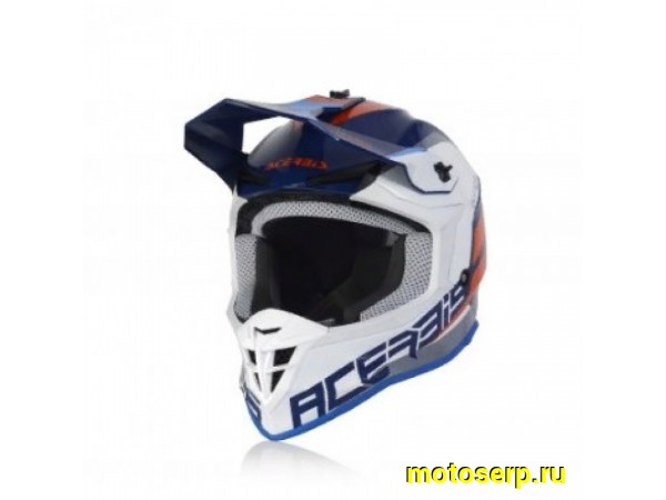 Купить  Шлем Кросс ACERBIS LINEAR WHITE/BLUE (L)  (шт)  (Progasi 0024473.232.068 (Progasi 0024473.245.066 купить с доставкой по Москве и России, цена, технические характеристики, комплектация фото  - motoserp.ru