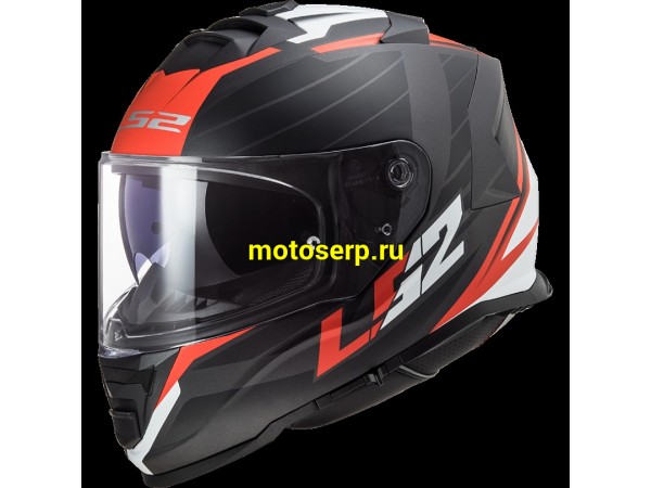Купить  Шлем закрытый LS2 FF800 STORM NERVE Matt Black Red (S) интеграл (шт) (LS2 купить с доставкой по Москве и России, цена, технические характеристики, комплектация фото  - motoserp.ru