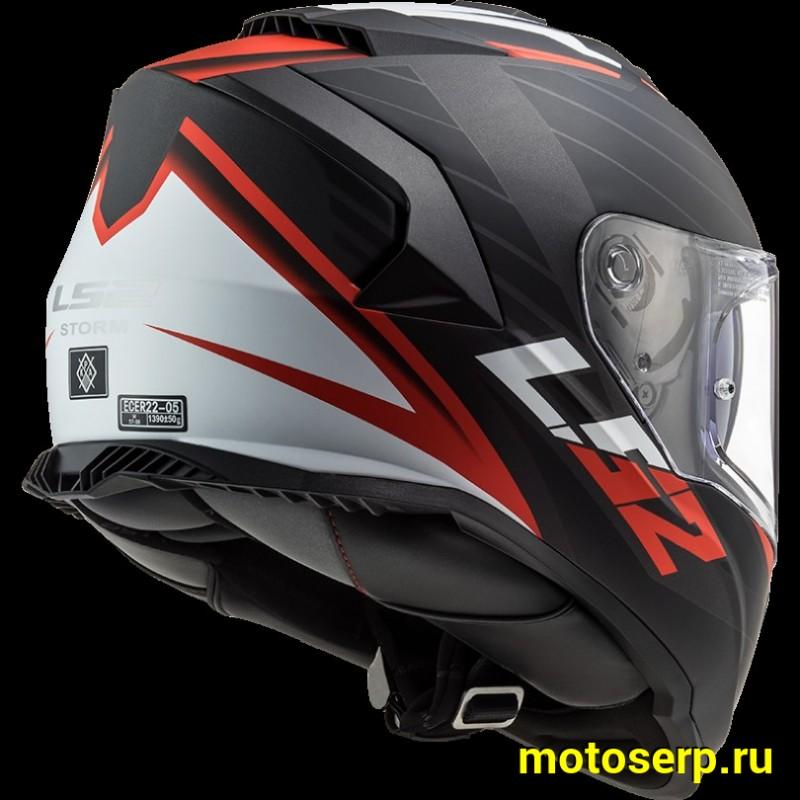 Купить  Шлем закрытый LS2 FF800 STORM NERVE Matt Black Red (S) интеграл (шт) (LS2 купить с доставкой по Москве и России, цена, технические характеристики, комплектация фото  - motoserp.ru