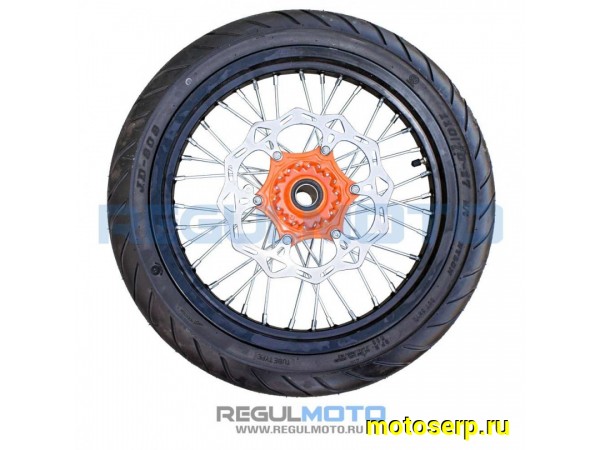 Купить  Колесо 17"/17" зад/перед (Crosstrec, Legend, Holeshot и др.) МОТАРД (диски алюм пер/зад с шиной 110/70-17, 130/70-17) ось 25/30 (пара) (Regul 301128-1 купить с доставкой по Москве и России, цена, технические характеристики, комплектация фото  - motoserp.ru