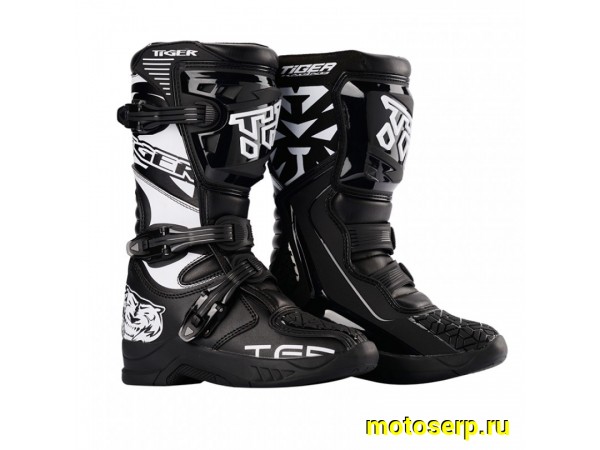 Купить  ====Мотоботы кросс. TIGER MTR-TE006 (защ. голени), черный/белый 37" (пар) (0 купить с доставкой по Москве и России, цена, технические характеристики, комплектация фото  - motoserp.ru