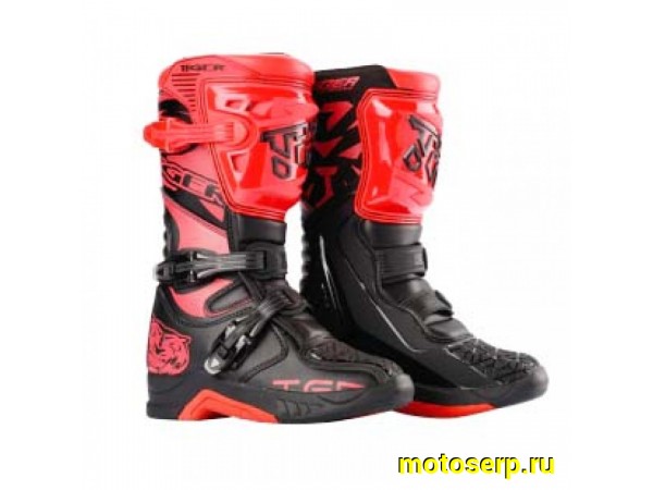 Купить  Мотоботы кросс. TIGER MTR-TE006 (защ. голени), черный/красный 33" (пар) (Regul 205109-1 купить с доставкой по Москве и России, цена, технические характеристики, комплектация фото  - motoserp.ru