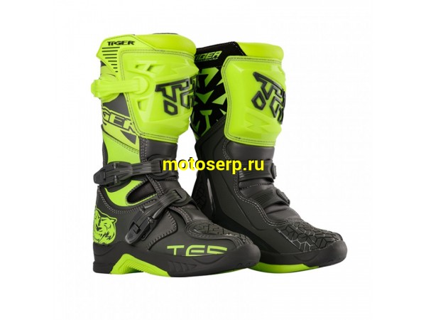 Купить  ====Мотоботы кросс. TIGER MTR-TE006 (защ. голени), черный/лайм 34" (пар) (0 купить с доставкой по Москве и России, цена, технические характеристики, комплектация фото  - motoserp.ru