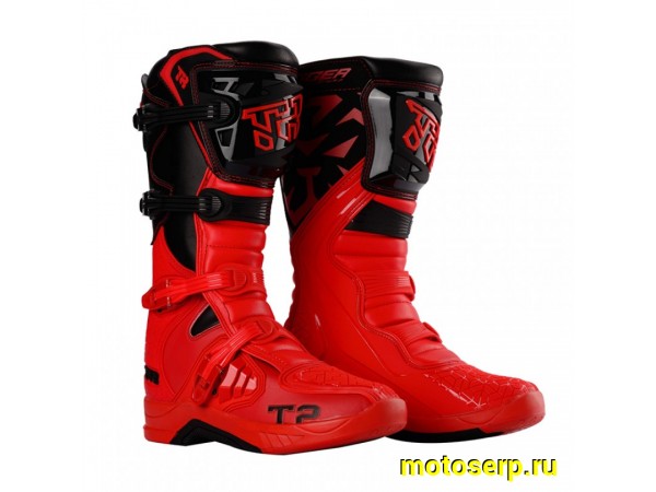 Купить  ====Мотоботы кросс. TIGER T2 (защ. голени), красный/черный 46" (пар) (0 купить с доставкой по Москве и России, цена, технические характеристики, комплектация фото  - motoserp.ru