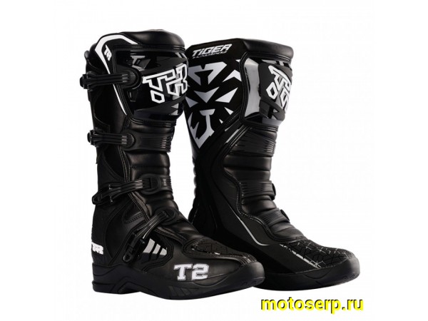 Купить  Мотоботы кросс. TIGER T2 (защ. голени), черный/белый 45" (пар) (0 купить с доставкой по Москве и России, цена, технические характеристики, комплектация фото  - motoserp.ru