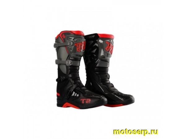Купить  Мотоботы кросс. TIGER T2 (защ. голени), черный/ красный/ серый 44" (пар) (0 купить с доставкой по Москве и России, цена, технические характеристики, комплектация фото  - motoserp.ru