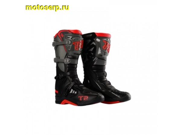 Купить  Мотоботы кросс. TIGER T2 (защ. голени), черный/ красный/ серый 45" (пар) (Regul 205102-7 купить с доставкой по Москве и России, цена, технические характеристики, комплектация фото  - motoserp.ru