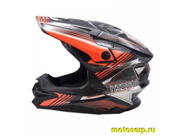 Купить  Шлем Кросс KIOSHI Holeshot 801 (реплика Shoei VFX-WR) серый/оранжевый р-р S  (шт) (Regul 304171-25 купить с доставкой по Москве и России, цена, технические характеристики, комплектация фото  - motoserp.ru