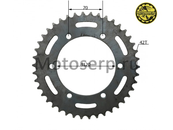 Купить  Звезда ведомая голая (венец) (520-42) (520-42T D-120mm, 6x70mm) MOTRAC R15 и др. (шт) (Мир 24769 купить с доставкой по Москве и России, цена, технические характеристики, комплектация фото  - motoserp.ru