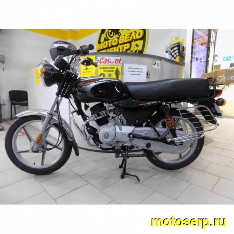 Купить  ====Мотоцикл Bajaj Boxer 100ES 100сс, 4Т, 4 ступ мех. КПП, бараб. тормоз (шт) купить с доставкой по Москве и России, цена, технические характеристики, комплектация фото  - motoserp.ru
