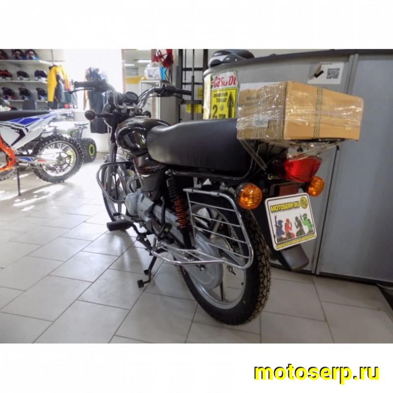 Купить  ====Мотоцикл Bajaj Boxer 100ES 100сс, 4Т, 4 ступ мех. КПП, бараб. тормоз (шт) купить с доставкой по Москве и России, цена, технические характеристики, комплектация фото  - motoserp.ru