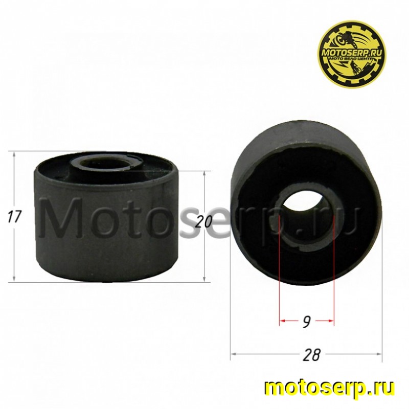 Купить  Сайлентблок (D-28mm, d-9mm, L-17/20mm) в демпфер заднего колеса  (шт) (Мир 53507 (TATA 10000662 купить с доставкой по Москве и России, цена, технические характеристики, комплектация фото  - motoserp.ru