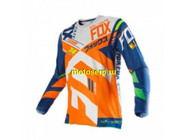 Купить  Джерси (футболка для мотокросса) Fox 180/360 Team 74 белый/оранжевый/голубой XL (шт) (0 купить с доставкой по Москве и России, цена, технические характеристики, комплектация фото  - motoserp.ru