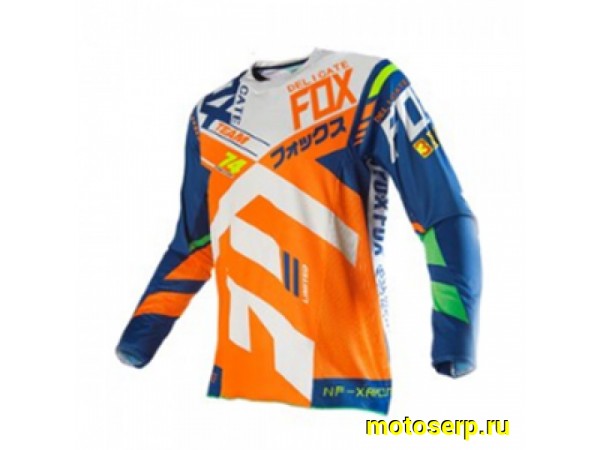 Купить  Джерси (футболка для мотокросса) Fox 180/360 Team 74 белый/оранжевый/голубой 2XL (шт) (0 купить с доставкой по Москве и России, цена, технические характеристики, комплектация фото  - motoserp.ru