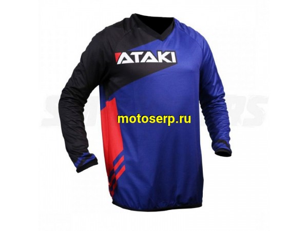 Купить  Джерси (футболка для мотокросса) ATAKI Rampage синий/красный L (шт) (0 купить с доставкой по Москве и России, цена, технические характеристики, комплектация фото  - motoserp.ru