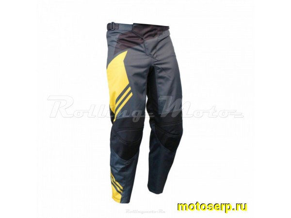 Купить  Штаны для мотокросса ATAKI Rampage серый/жёлтый  р-р L  (шт)  (SM 950-7507 купить с доставкой по Москве и России, цена, технические характеристики, комплектация фото  - motoserp.ru