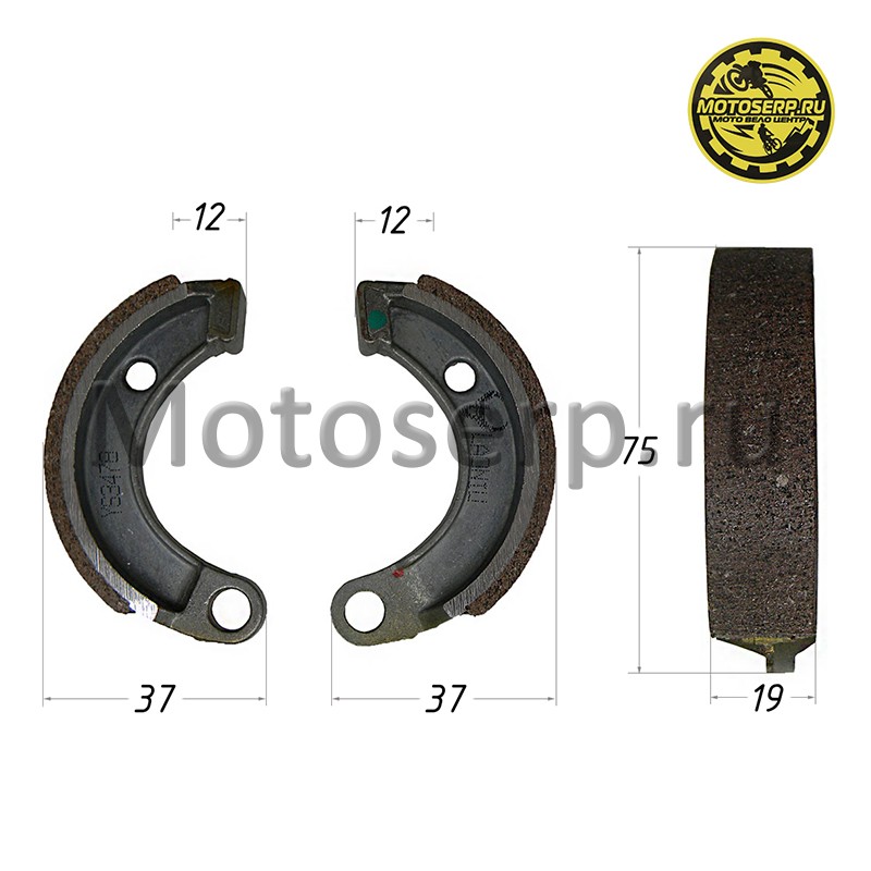 Купить  Колодки тормозные барабан d= 75mm h=19mm  Honda малые dx50Б, (под витую пружину) и др (пар) (ANKON 022445 купить с доставкой по Москве и России, цена, технические характеристики, комплектация фото  - motoserp.ru