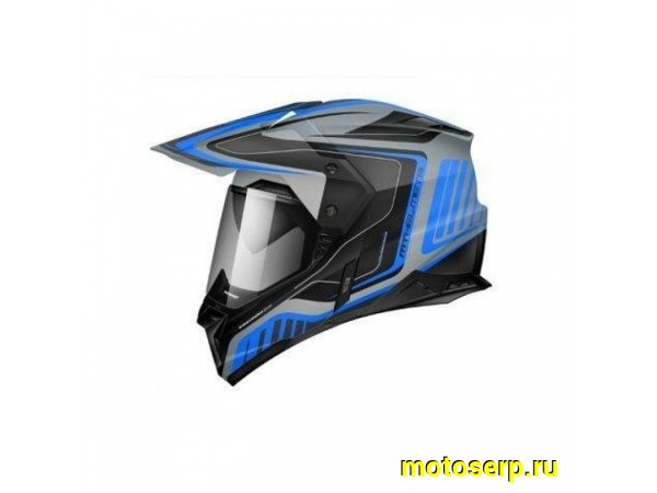 Купить  Шлем Кросс MT SYNCHRONY DUO SPORT TOURER (мотард) matt titanum black blue (XS) (шт) (LS2 купить с доставкой по Москве и России, цена, технические характеристики, комплектация фото  - motoserp.ru