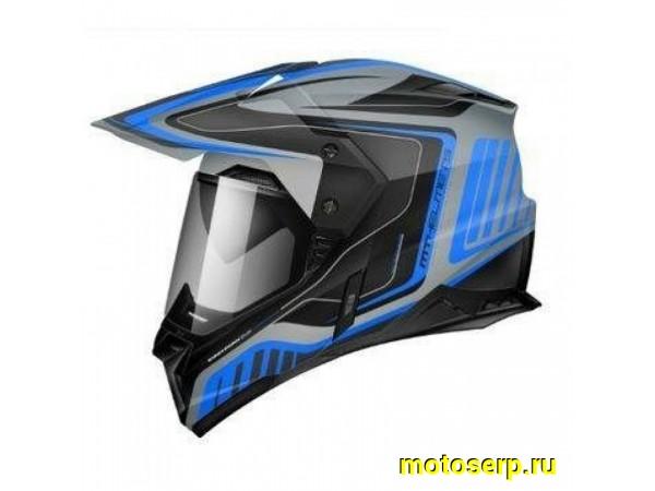 Купить  Шлем Кросс MT SYNCHRONY DUO SPORT TOURER (мотард) matt titanum black blue (M) (шт) (LS2 купить с доставкой по Москве и России, цена, технические характеристики, комплектация фото  - motoserp.ru