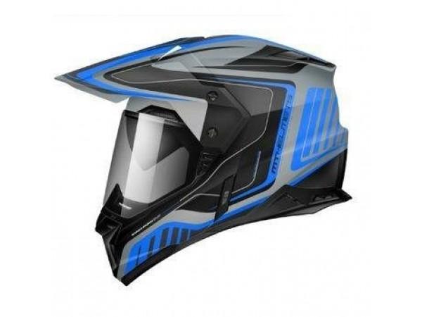 Купить  Шлем Кросс MT SYNCHRONY DUO SPORT TOURER (мотард) matt titanum black blue (M) (шт) (LS2 купить с доставкой по Москве и России, цена, технические характеристики, комплектация фото  - motoserp.ru