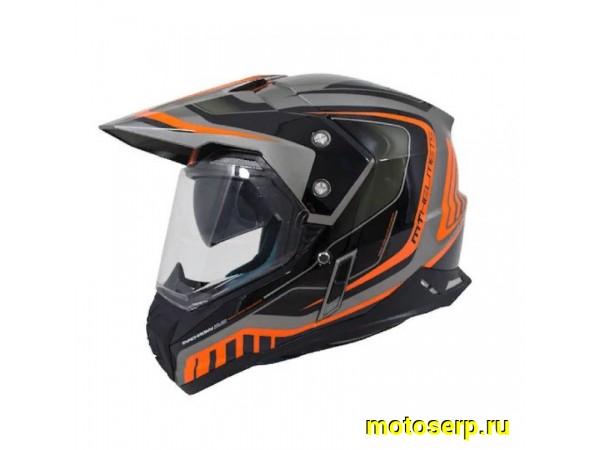 Купить  Шлем Кросс MT SYNCHRONY DUO SPORT TOURER (мотард) matt platinum black orange (M) (шт) (LS2 купить с доставкой по Москве и России, цена, технические характеристики, комплектация фото  - motoserp.ru