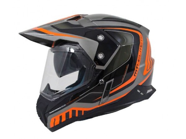 Купить  Шлем Кросс MT SYNCHRONY DUO SPORT TOURER (мотард) matt platinum black orange (M) (шт) (LS2 купить с доставкой по Москве и России, цена, технические характеристики, комплектация фото  - motoserp.ru