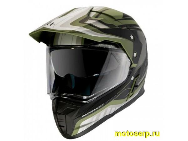 Купить  Шлем Кросс MT SYNCHRONY DUO SPORT TOURER (мотард) matt green military black (S) (шт) (LS2 купить с доставкой по Москве и России, цена, технические характеристики, комплектация фото  - motoserp.ru