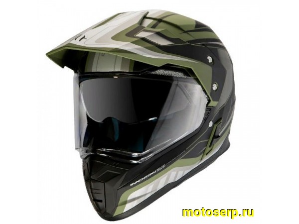 Купить  Шлем Кросс MT SYNCHRONY DUO SPORT TOURER (мотард) matt green military black (M) (шт) (LS2 купить с доставкой по Москве и России, цена, технические характеристики, комплектация фото  - motoserp.ru