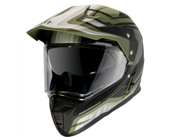 Купить  Шлем Кросс MT SYNCHRONY DUO SPORT TOURER (мотард) matt green military black (M) (шт) (LS2 купить с доставкой по Москве и России, цена, технические характеристики, комплектация фото  - motoserp.ru