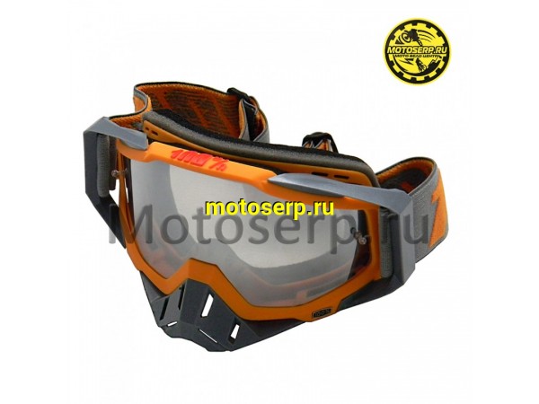 Купить  Очки мото Кросс 100% STRATA MX Goggle Orange-Grey (шт) (Кокурин купить с доставкой по Москве и России, цена, технические характеристики, комплектация фото  - motoserp.ru