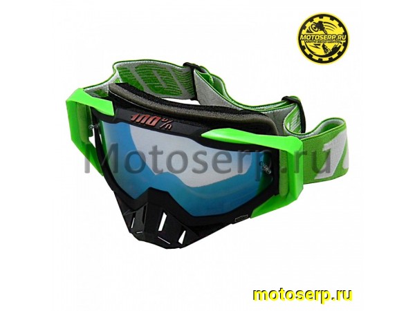 Купить  Очки мото Кросс 100% STRATA MX Goggle Black-Green (шт) (Кокурин купить с доставкой по Москве и России, цена, технические характеристики, комплектация фото  - motoserp.ru