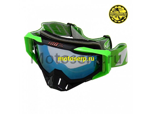 Купить  Очки мото Кросс 100% STRATA MX Goggle Black-Green (шт) (Кокурин купить с доставкой по Москве и России, цена, технические характеристики, комплектация фото  - motoserp.ru